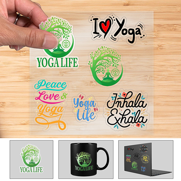 Clear Decal Full Color Custom Shape Removable Vinyl Sticker Sheets